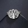 LIKGREAT Ancient Egypt The Eye Of Horus Finger Rings for Women Vintage Ankh Symbol Stainless Steel Ring Jewelry Halloween Gift