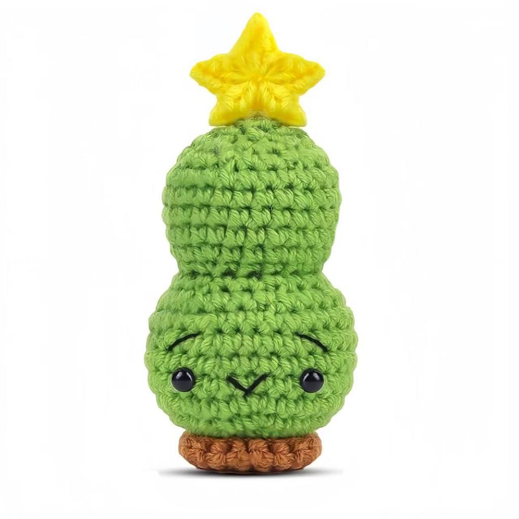 Cute Crochet Positive Energy Santa Dolls,Table Decoration with Card,Pocket Handmade Knitted Dolls Christmas Gift Home Decoration
