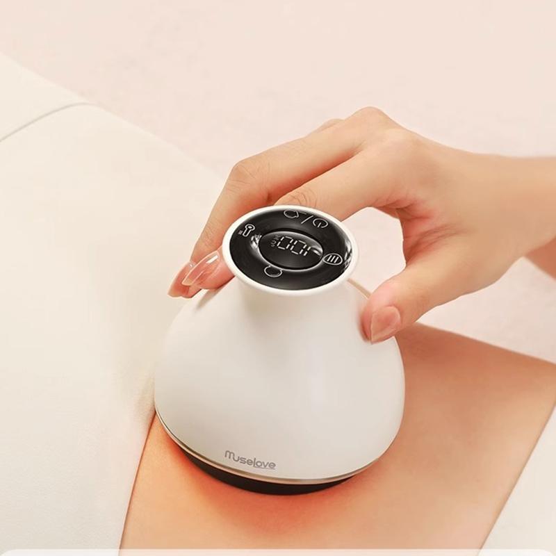 Electric Meridian Massager EMS Microcurrent Vibration Hot Compress Guasha Scraping Brush Detox Slimming Fat Burner Beauty Health