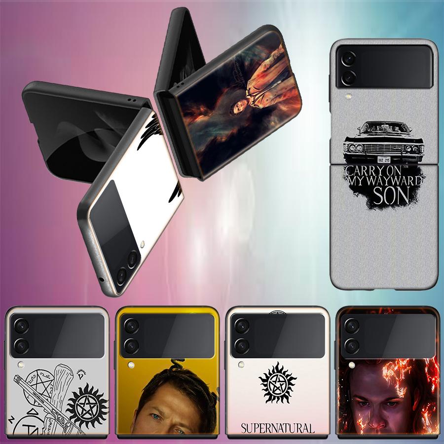 Angel Castiel Supernatural Coque For Samsung Z Flip7 6 Galaxy Case Shockproof Z Flip5 Z Flip3 4 5G Hard Cover Phone TPU PC Hard