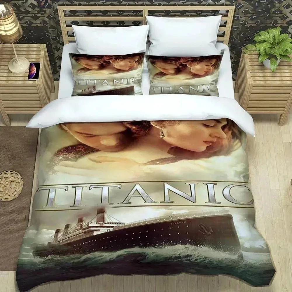 Movie Titanic Leonardo DiCaprio Bedding Set Duvet Cover Bed Set Quilt Cover Pillowcase Comforter king Queen Size Boys Adult