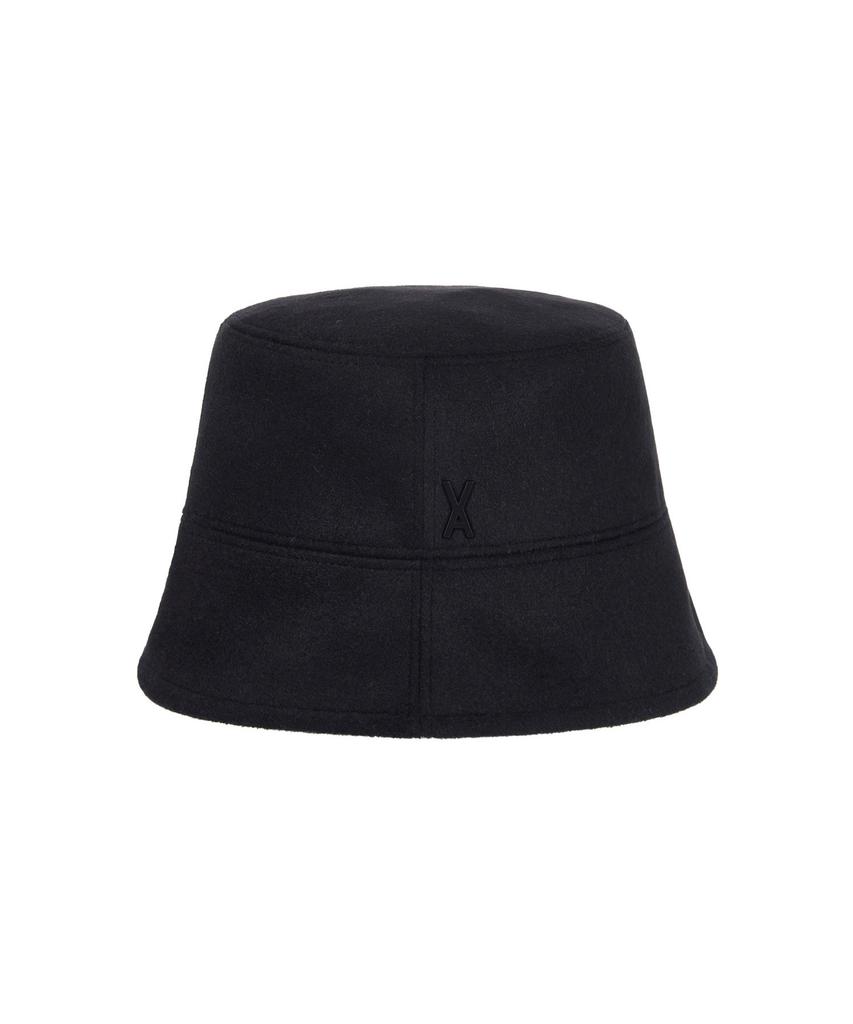 Bajal Studded Drop Oversized Wool Bucket Hat Black