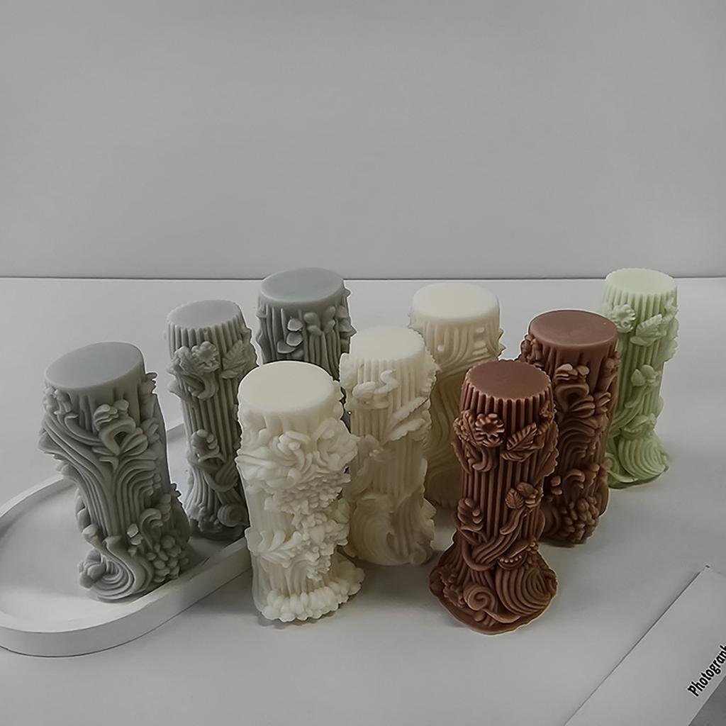 Dulcet Silikonform, Zylinder-Kerzenformen, schöne gebogene Säule, Aromatherapie-Formen, flexible Silikonform für Kerzen