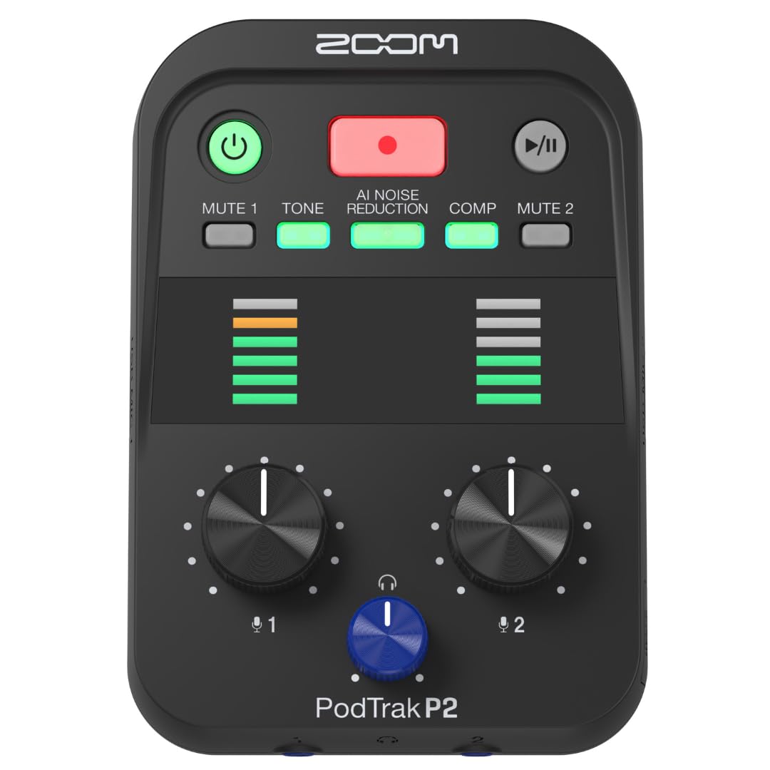 

ZOOM P2 AI Noise Reduction USB Microphone Compatible with Battery for Home Recording Recorder, Ultra-Compact 226g, Only, Smartphones/PCs/iPhones, чорний