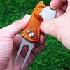 In-Stock Aluminum Folding Golf Divot Tool with Logo - Compact Course Fork & Gift Accessory