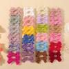 10pcs/set Cute 2'' Solid Ribbon Hair Bows Clip for Women Girls Princess Handmade Mini Bowknot Hairpin Barrette Hair Accessories