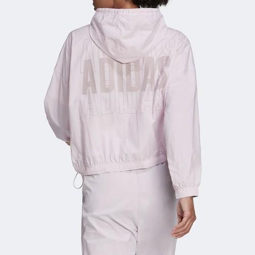 adidas Solid Color Sports Hoodie Jacket for Women, Pink