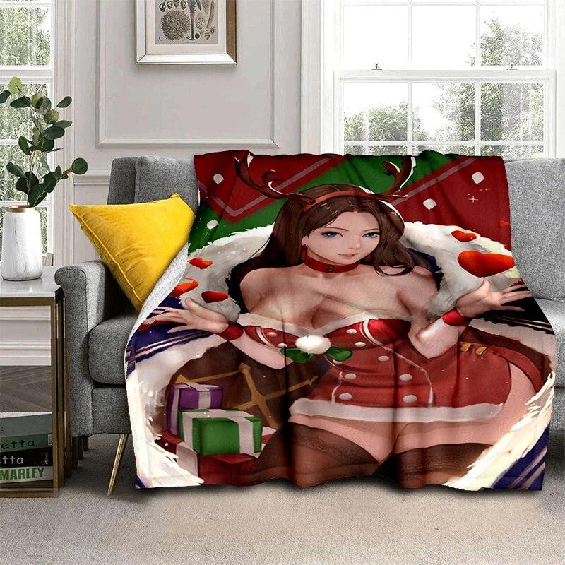 Weihnachten Sexy Schönheit Geschenk Weiche Plüsch Sofa Bett Werfen Cartoon Picknick Decken Moderne Flanell Decke Abdeckung Bettdecke Geschenk