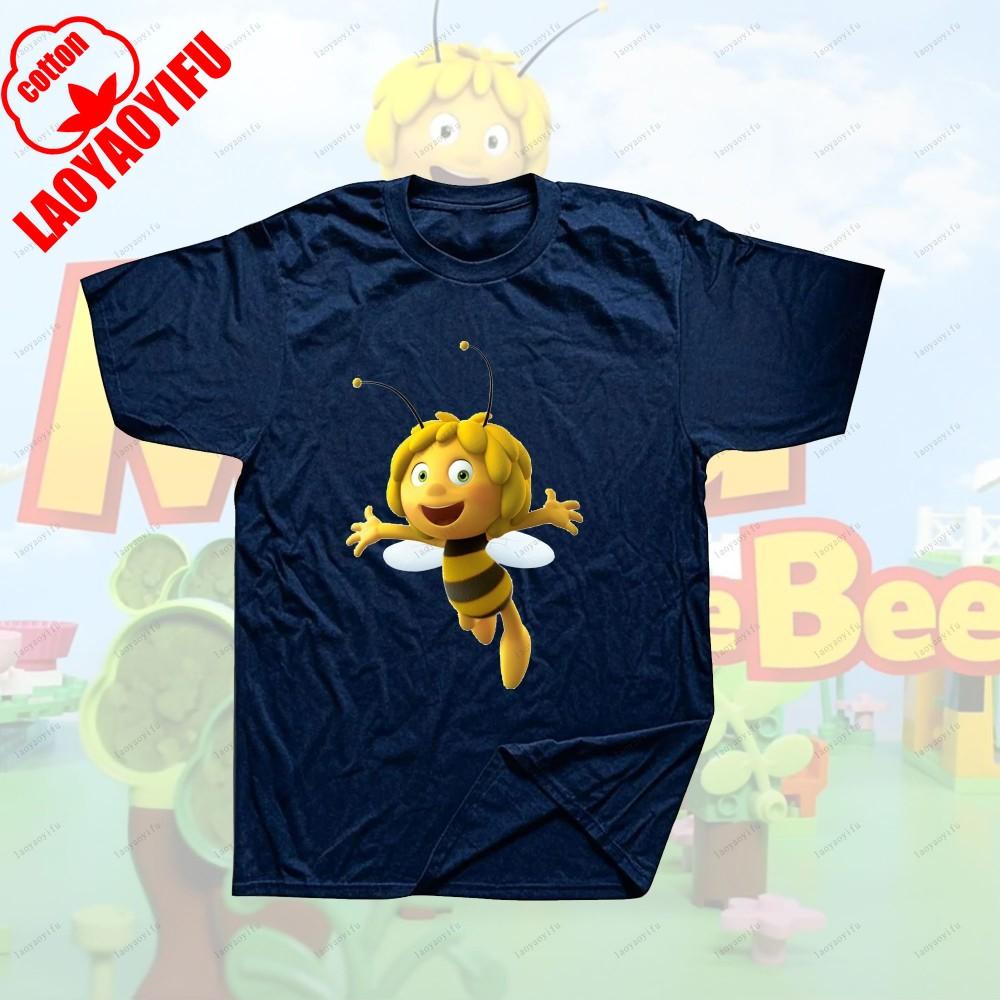 Maya The Bee Movie Cartoon Character T-shirts Maya The Bee Movie Kawaii Cartoons T Shirt Summer Breathable Camisetas