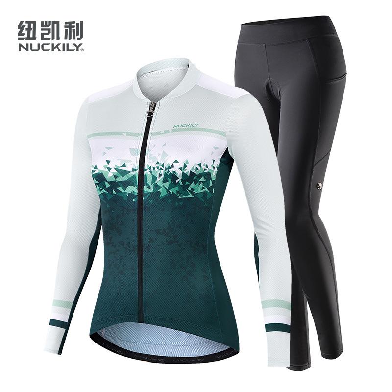 NUCKILY Women's Summer Riding Thin Long Sleeve Sportswear Bicycle Mountain Bike Riding Clothing Set Wholesale