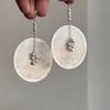 A pair of French-style luxury faux pearl drop earrings—exquisite, niche-design earrings for women