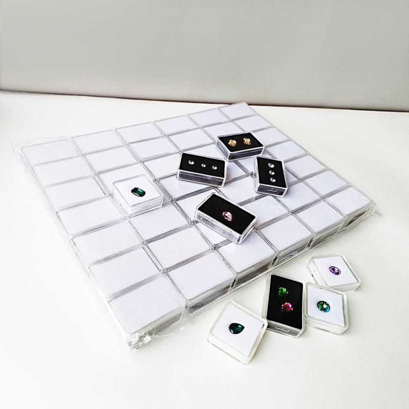 Caixa Quadrada Transparente para Diamantes Soltos e Pedras Preciosas Coloridas - Exibição, Armazenamento, Coleção