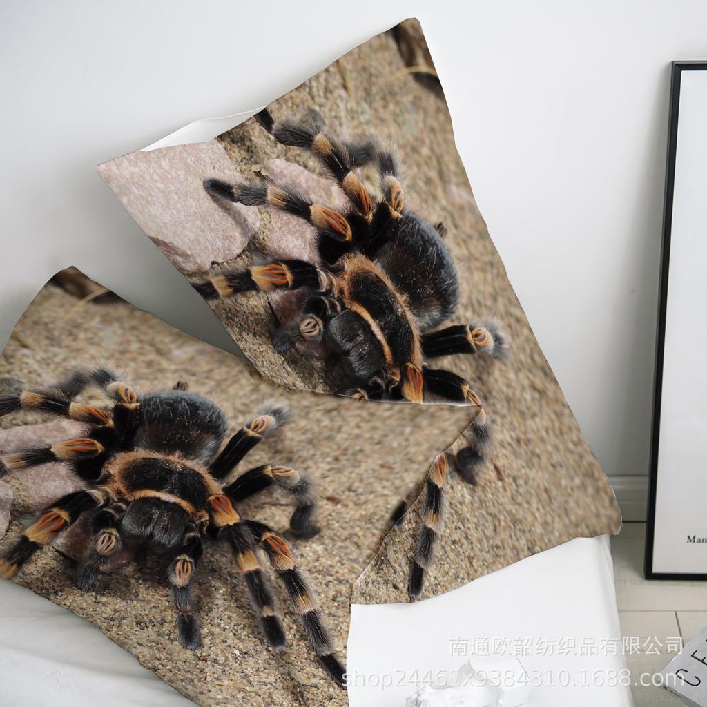 Spider Quilt Set Three-Piece Polyester 90G Abraded 3D Digital Four-Piece Bedding Set