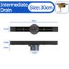 Black Floor Drain 30 40 50cm Kitchen WC Bathroom Shower Large displacement Linear Drainage Side Floor Drains 304 Stainless Steel