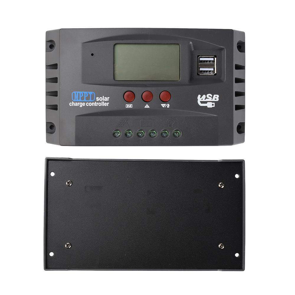 MPPT Solar Charge Controller 12V 24V Solar Panel Battery Charger 30A 60A 100A Dual USB LCD Display Regulator
