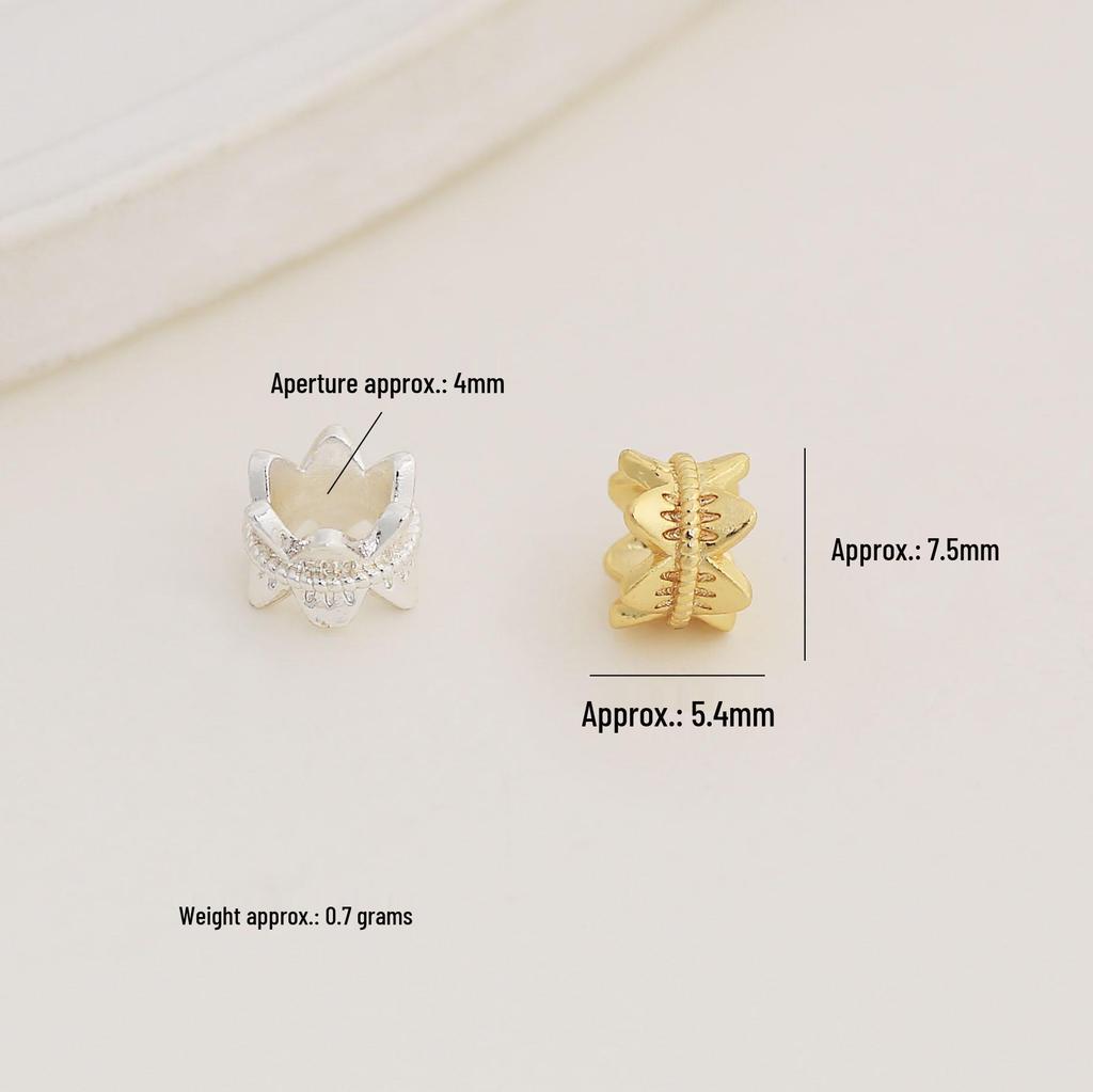 18k Gold-Filled Color-Preserving Hollow Waist Flower Spacer Beads for DIY Double-Sided Crystal Bracelet Jewelry