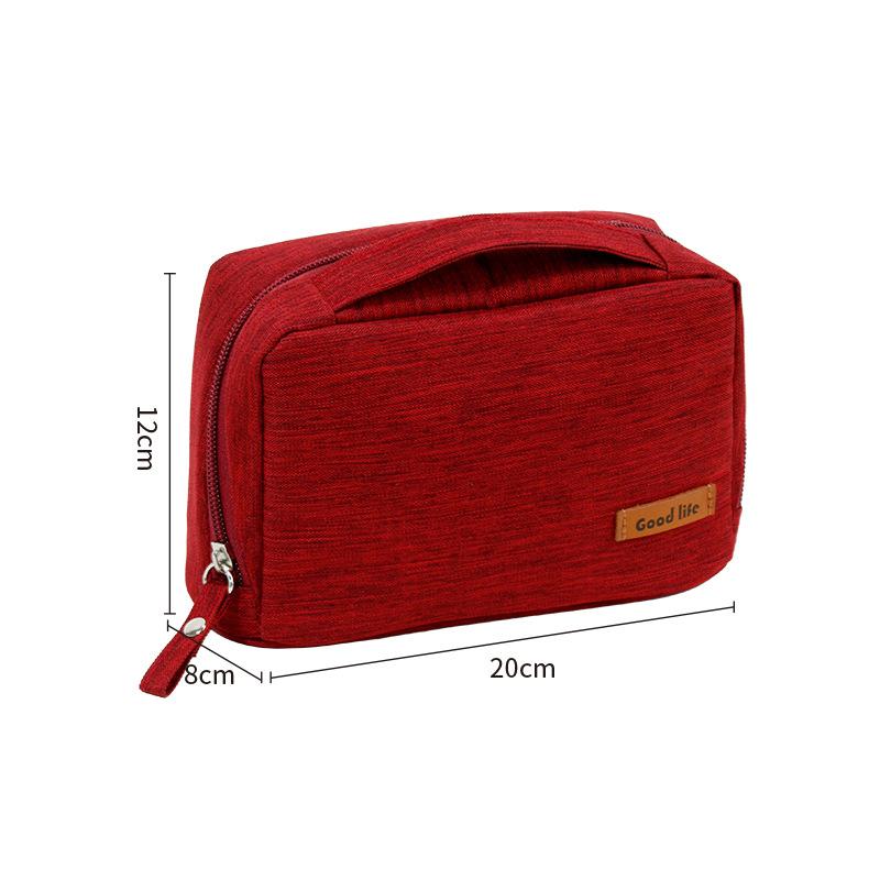 

Unisex Fashionable Portable Large Capacity Makeup Bag For Travel Pouch Washing WineRed