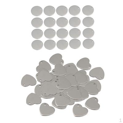 70X Blank Stamping Tag Heart Metal Pendants Dog Necklace Bracelet Jewelry Making