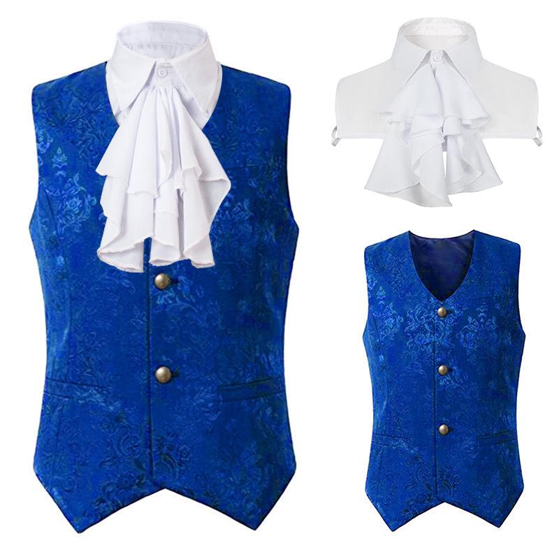 2025 Medieval Gothic Vest: Spring & Fall Unisex Stage Bowknot Performance Costume