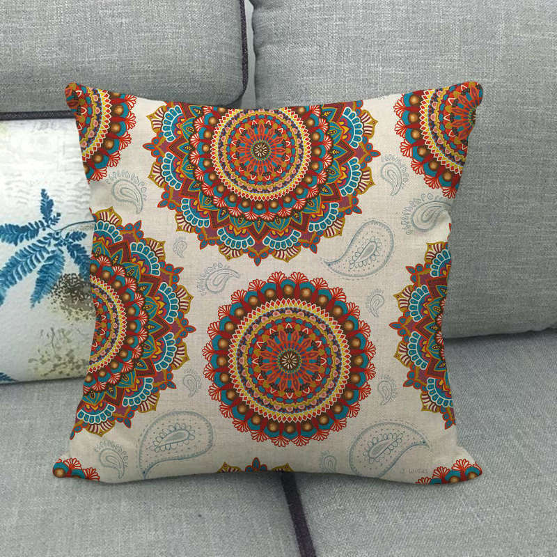 Circular Geometric Pattern Digital Printing Short Plush Pillow Covers For Car Sofa Office Cushion Cover Home Goods