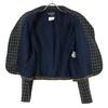 CHANEL Domestic genuine 95A P05673V04376 Check Pattern COCO Button Jacket 42 NavyUsed