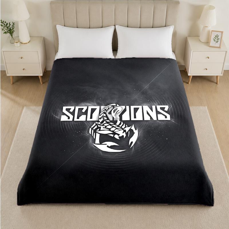 Couverture en Flanelle Imprimé Scorpions Couverture Jetée Pelucheuse Légère Confortable Pour Lit Canapé Usage Domestique