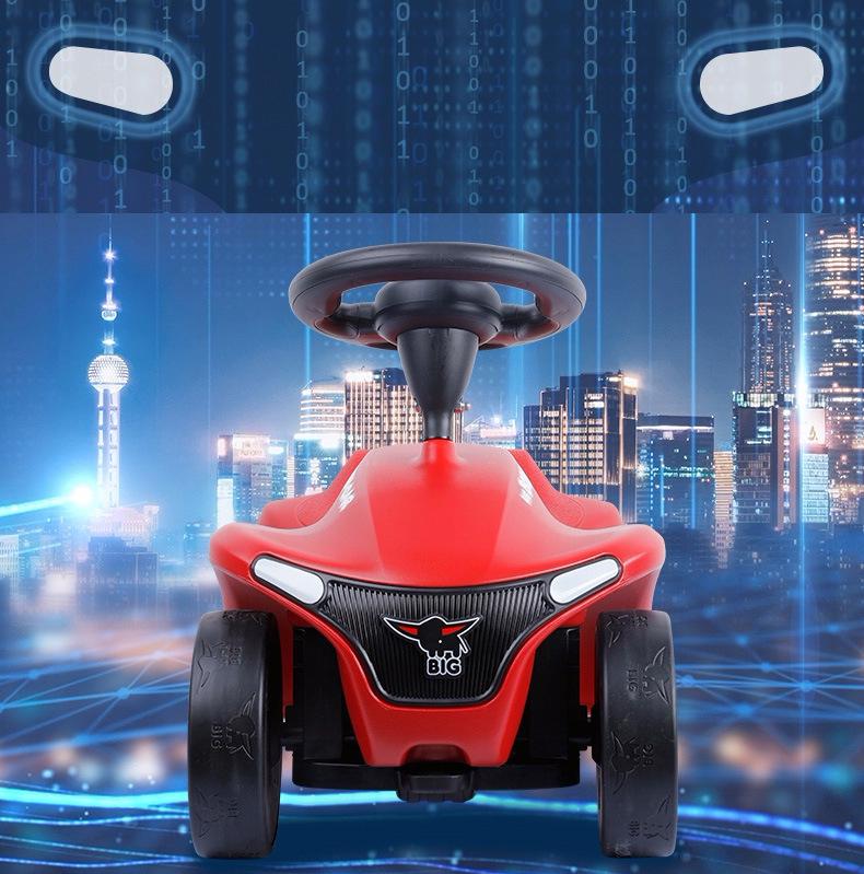 German BIG Bobby Car: New Generation Walker, Glider, Twist Car with Backrest and Sit-On Toy Accessories.