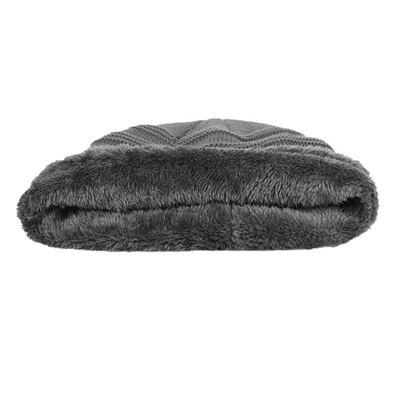 New Unisex Fur Lined Beanie Hat Keep Warm Winter Hat Thick Soft Stretch Hat For Men And Women Fashion Winter Cap