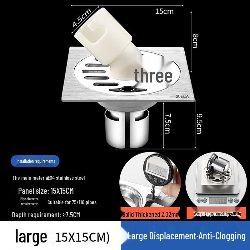 MDNG 304 Stainless Steel Round Floor Drain Cover