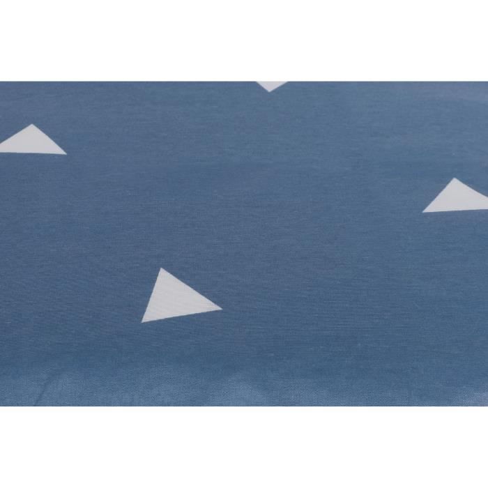 Parure de lit - 1 housse de couette 220 x 240 cm + 2 taies d'oreiller 60 x 60 cm - 65% coton, 35% polyester - Bleu