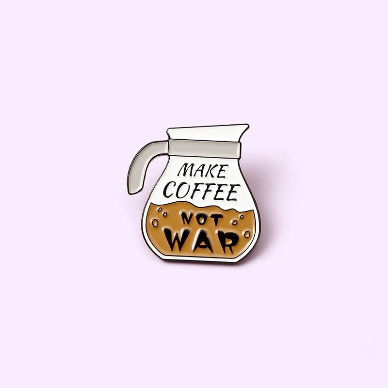 Make Stylish Coffee Letter Brooch Fun And Quirky Geometric Style Pin Everyone For
