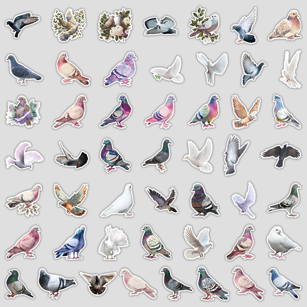 50 Cute Dove Graffiti Stickers for Mobile Phone Computer Waterproof Decorative Stickers Creative Dove Stickers