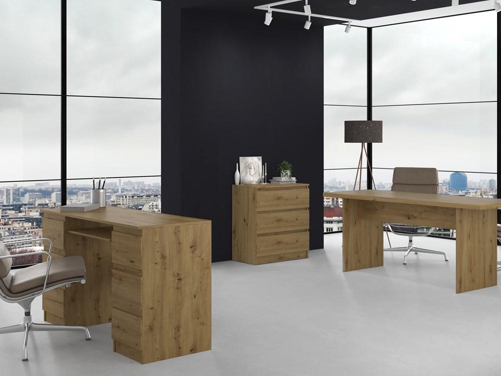 Chest Of Drawers Cabinet Shelving 3 Drawers M3 Colors Artisan Oak For Home For Office