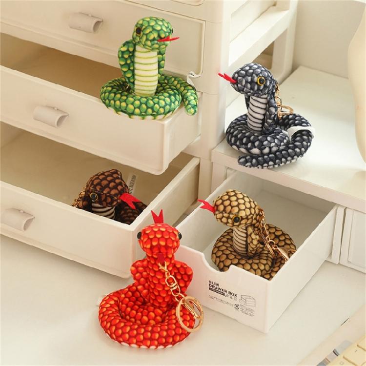 Handmade Lovely Snake Plush Keychain Charm Pendant Craft with Sturdy PP Cotton for Soft and Comfortable Feel Use