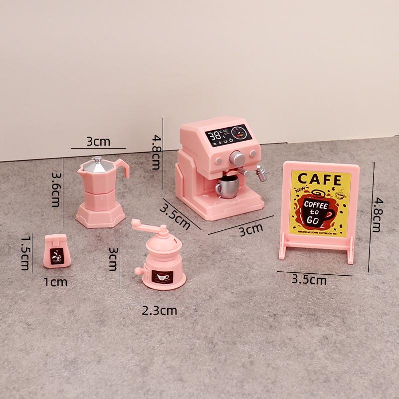 Mini Coffee Machine Role-Play Toy Set with Baking Accessories for Kids