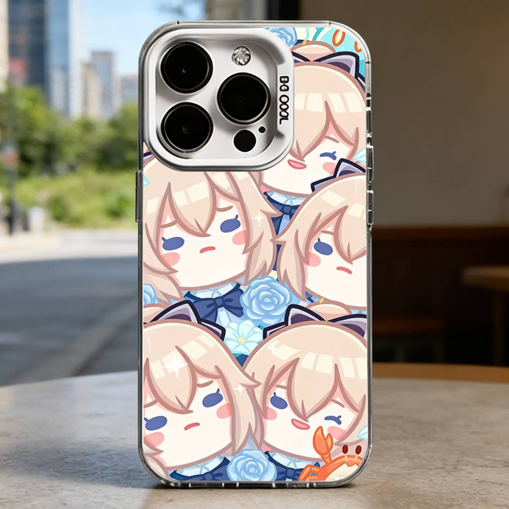 Cute Chibi G-Genshin Impact Character Case for iPhone 11-16 Pro Max Plus Air 16E X XR XS Max Hard Shockproof Bumper Cover