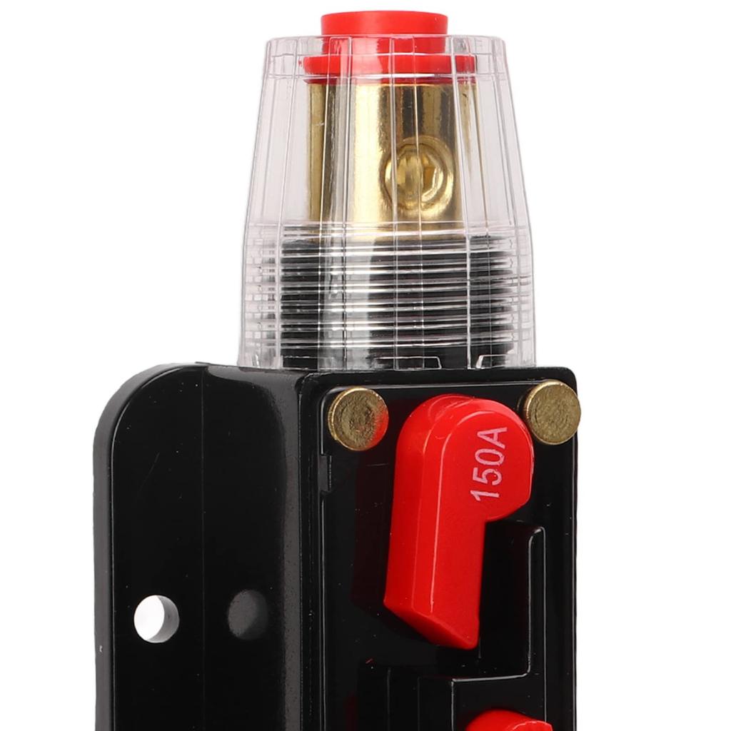 12 24V Inline Circuit Breaker, Lugs with Manual Reset Fuse Holder, Heat Shrink