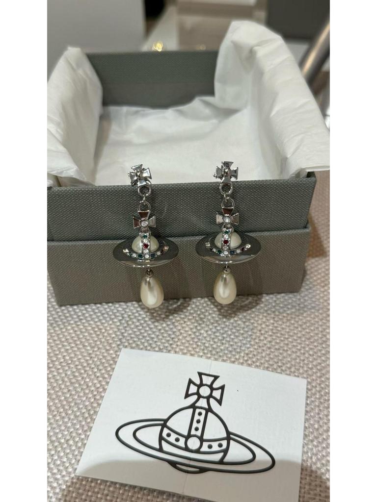 **Empress Dowager Saturn Pearl Earrings - Luxury Fashion Statement**