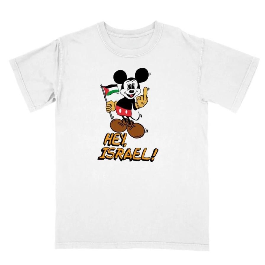 Hey Israel Mickey Mouse Palestinian Flag Unisex T-Shirt XXXXL