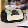 1pc Double Layer Flip Pencil Case - Peeking Black Kitten, Large Capacity, Portable Polyester Pen Storage Bag with Zipper Closure, Ideal for School & O