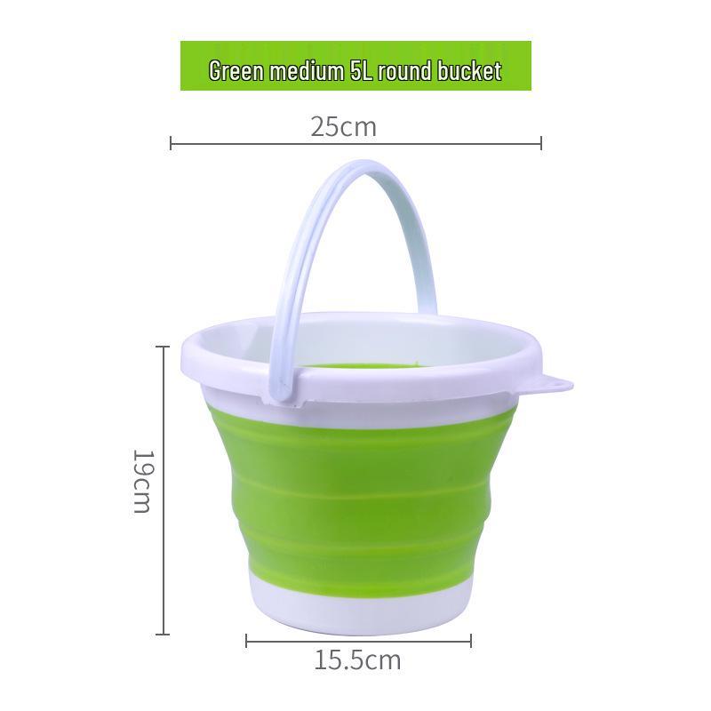 Cubo de viaje portátil y plegable para exteriores - Cubo grande de plástico para lavado de autos y pesca