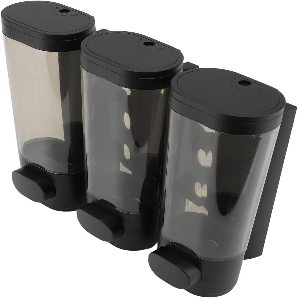 300ml Container Shampoo Conditioner Dispenser No Drill 3 Chamber Dispenser  For Hotel