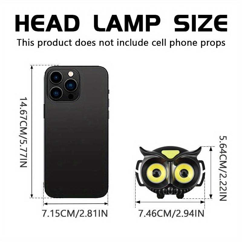 LED Owl Headlight Ultra Light and Bright Four Mode Dry Battery/rechargeable, Bright Adventure Light, Outdoor Camping, Hiking, Fishing, Emergency
