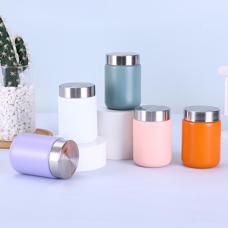 200ml Mini 304 Stainless Steel Insulated Food Jar, Matte Color Vacuum Flask for Lunch & Soup
