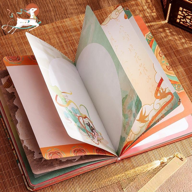 Kaba Xiong's High-value Dunhuang National Style Series Hand Account Diary Exquisite Bronzing Cover Full-color Inner Page Thickened Style