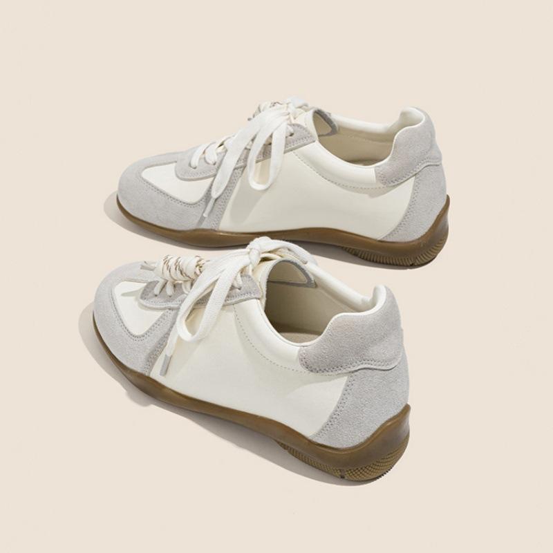 Retro platform German training shoes women's 2025 new rope knot lace color matching casual sports shoes heightening Forrest Gump shoes board shoes