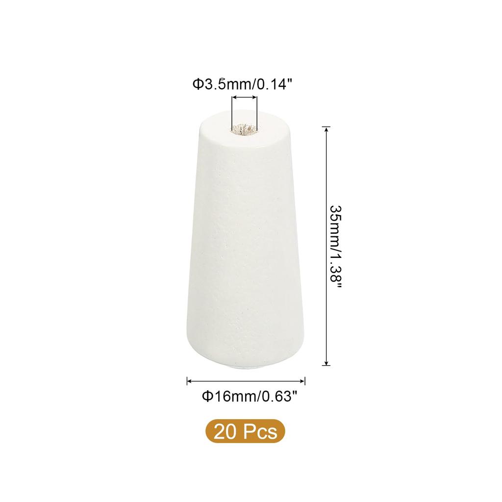 Uxcell White Wooden Cord Knobs, Tassel Drop Pull End Pendants for Window Blinds, Shades, Curtains, Crafts, 1.4x0.6", 20 Pieces