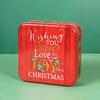 WTEMPO Square Printed Empty Metal Box Christmas Party Favors Christmas Gift Packaging Box Wedding Decorations