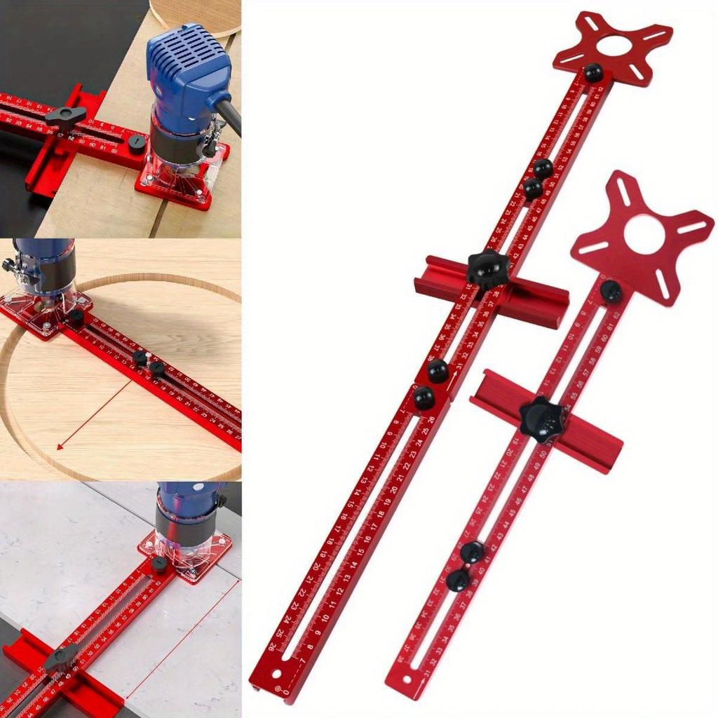 3 in 1 Router Milling Groove Bracket Woodworking Cutting and Milling Circular Auxiliary Tool Aluminum Router Circle Cutting Jig