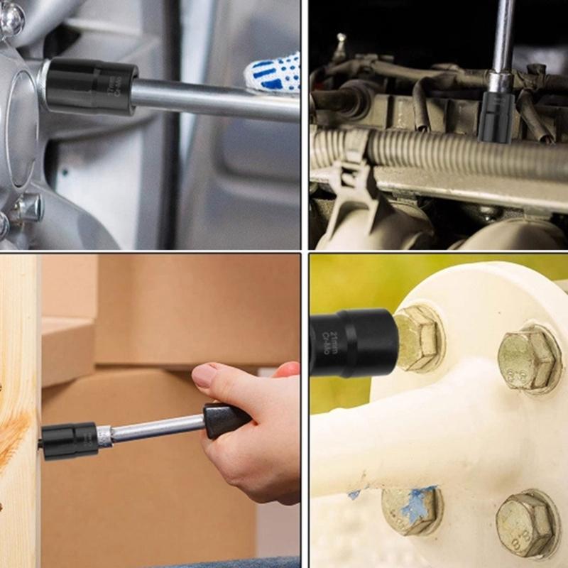 Professional Steel Spirals Fluted Bolt Remover 9-19mm Metric Size AntiCorrosion Impact Bolt & Nut Remover with Case